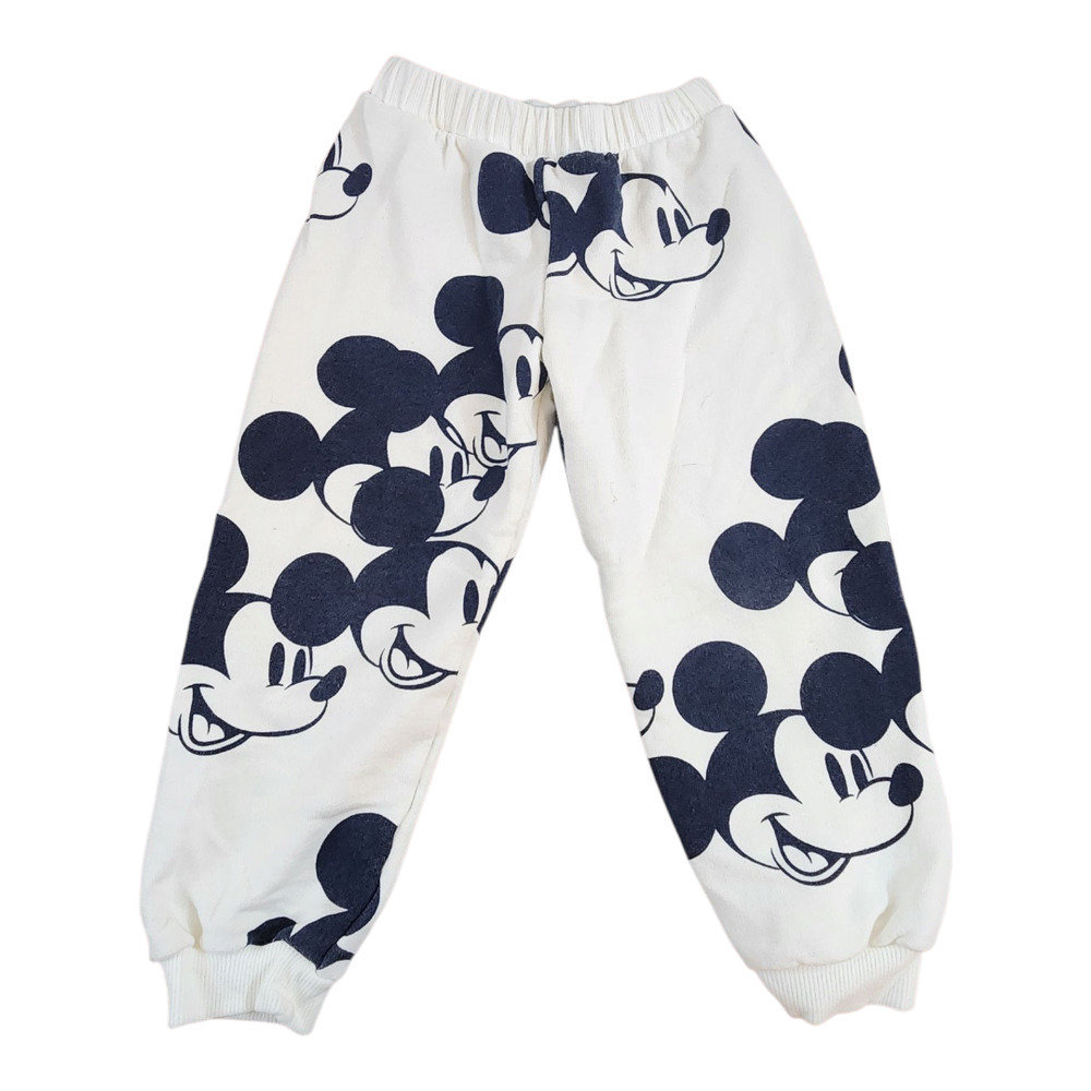 Disney Zara kids sweatpants Mickey Mouse white black sz 6 years stretch waist